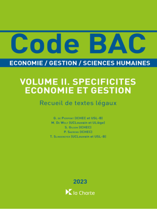 Code BAC Volume 2 Spécificités économie et gestion