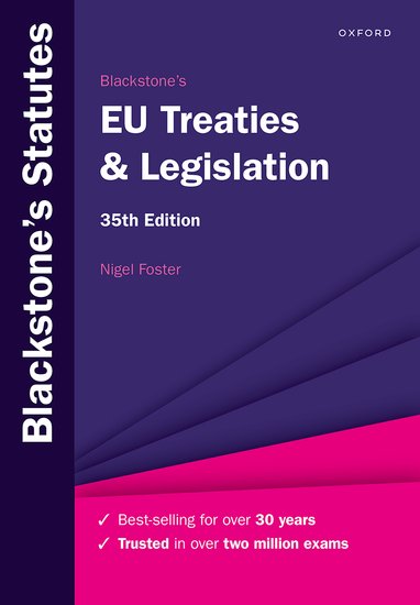 Blackstone's EU Treaties & Legislation - 2024/2025