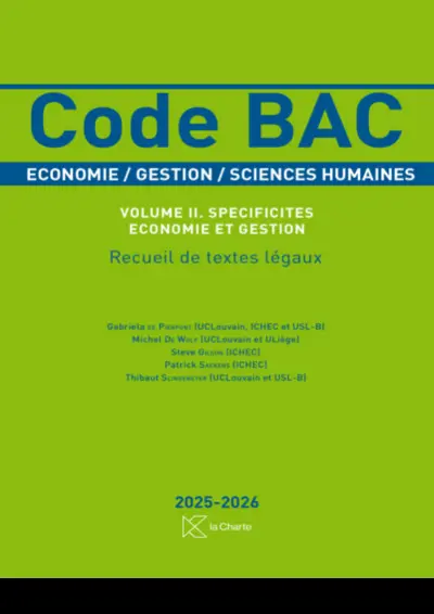 Code BAC – vol. I. Généralités 2025-2026
