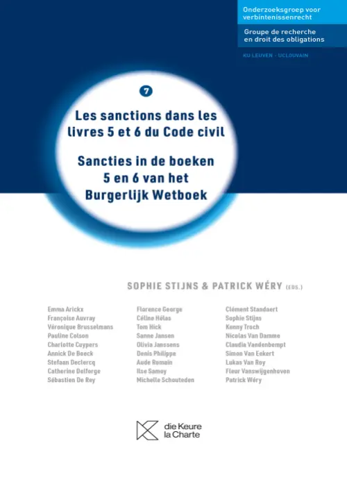 Les sanctions dans les livres 5 et 6 du Code civil - Sancties in de boeken 5 en 6 van het Burgerlijk Wetboek