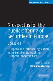 [9780521880701] Prospectus for the Public Offering of Securities in Europe - European and National Legislation in the Member States of the European Economic Area - Vol 1