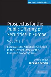 [9780521880718] Prospectus for the Public Offering of Securities in Europe - European and National Legislation in the Member States of the European Economic Area - Vol 2