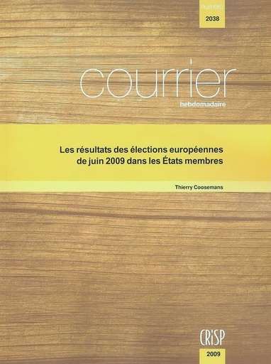 [0008966402038] Les résultats des élections européennes de juin 2009 dans les états membres