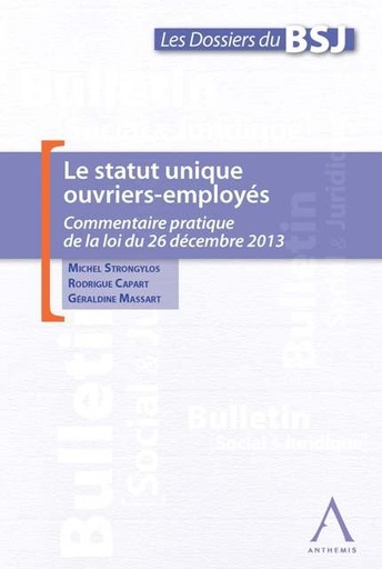 [9782874556975] Le statut unique ouvriers-employés : commentaire pratique de la loi du 26 décembre 2013