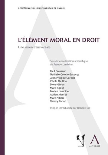 [9782874557217] L'élément moral en droit