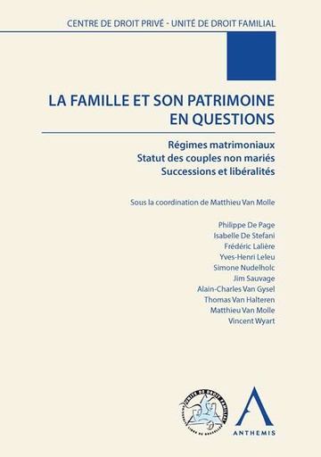 [9782874559440] La famille et son patrimoine en questions