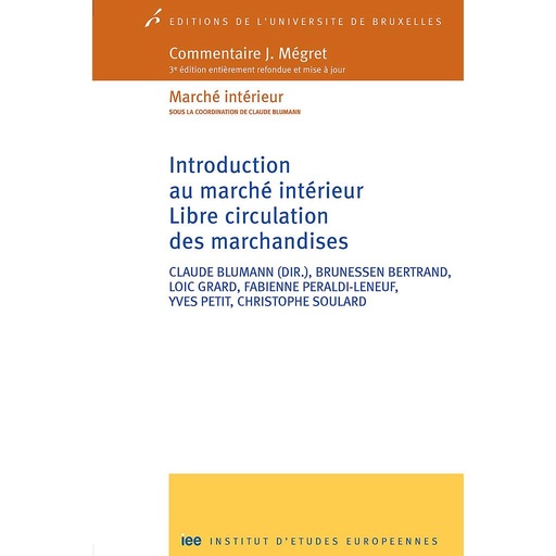 [9782800415819] Introduction au marché intérieur - Libre circulation des marchandises