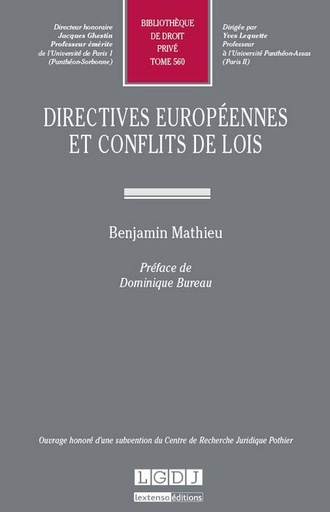 [9782275046389] Directives européennes et conflits de lois