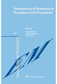 [9789041166623] Dimensions of Evidence in European Civil Procedure