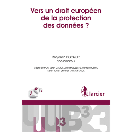[9782804497538] Vers un droit européen de la protection des données