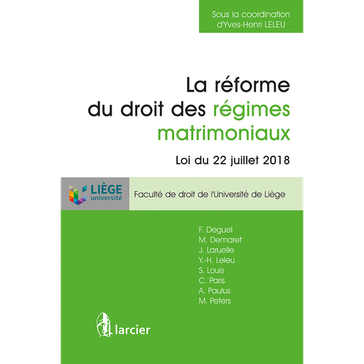 [9782807908864] La réforme du droit des régimes matrimoniaux