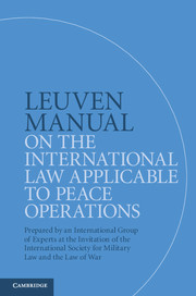 [9781108441131] Leuven Manual on the International Law Applicable to Peace Operations