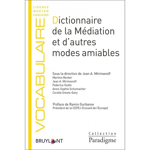 [9782390132622] Dictionnaire de la médiation et d’autres modes amiables