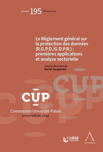 [9782807206588] Le règlement général sur la protection des données (RGPD-GDPR) - Premières applications et analyse sectorielle