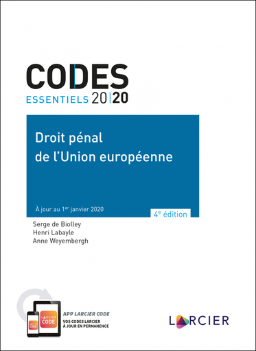 [9782807915701] Code essentiel – Droit pénal de l'Union européenne 2020