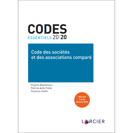 [9782807924406] Code essentiel – Code des sociétés et des associations comparé 2020