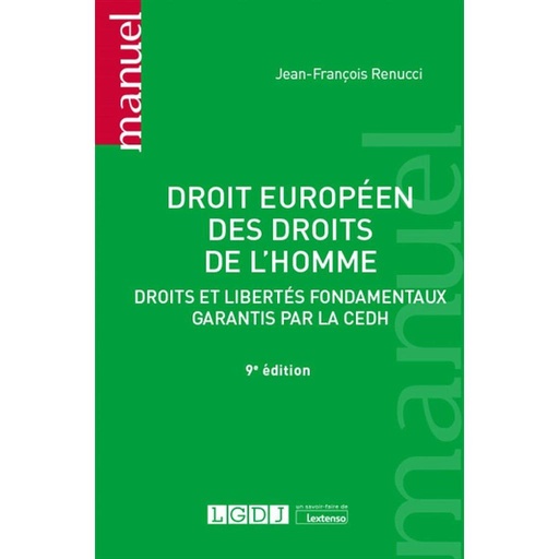 [9782275090795] Droit européen des droits de l'homme - 9ème Edition