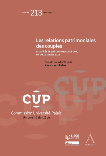 [9782807208810] Les relations patrimoniales des couples