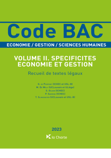 [9782874036538] Code BAC Volume 2 Spécificités économie et gestion