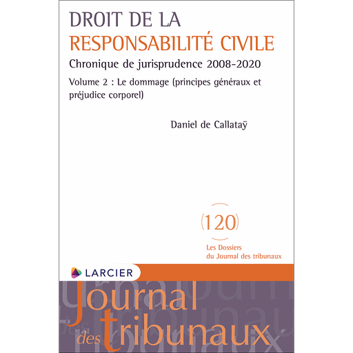 [9782807919563] Droit de la responsabilité civile - Chronique de jurisprudence 2008-2020 – Volume 2 : Le dommage (principes généraux et préjudice corporel)