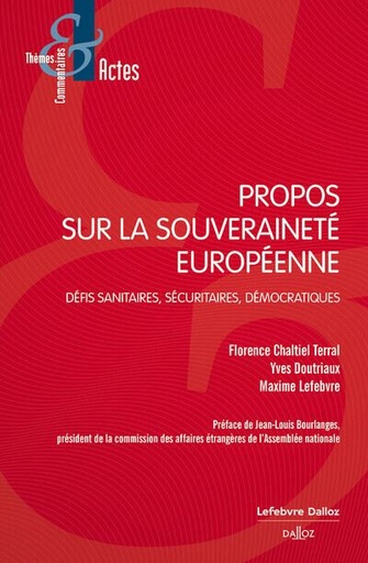 [9782247214716] Propos sur la souveraineté européenne - Défis sanitaires, sécuritaires, démocratiques