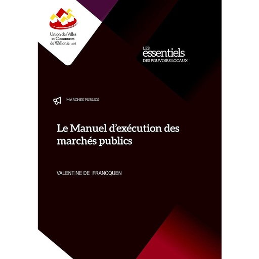 [9782930923765] Manuel de l'exécution des marchés publics