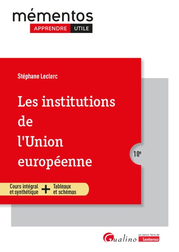 [9782297259743] Les institutions de l'Union européenne - 10ème Edition
