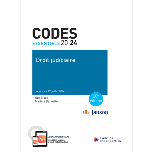 [9782807947221] Code essentiel - Droit judiciaire 2024