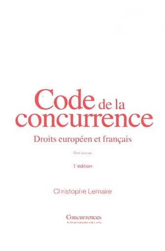 [9791094201268] Code de la concurrence - Droits européen et français