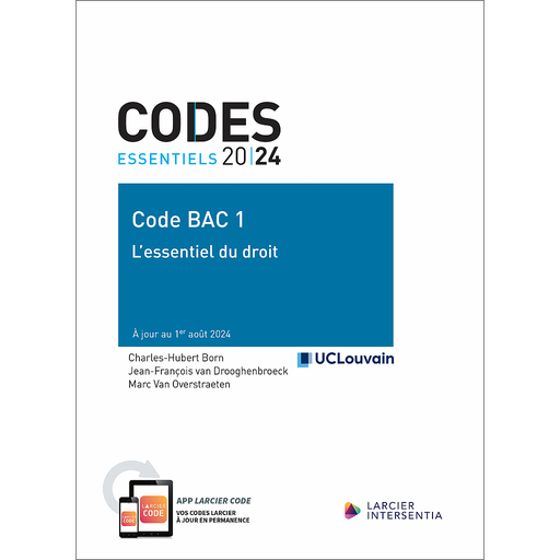 [9782807947627] Code essentiel - Code BAC 1 2024-2025 - L'essentiel du droit