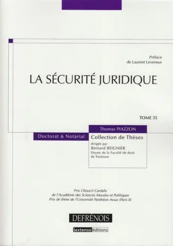 [9782856231586] La sécurité juridique