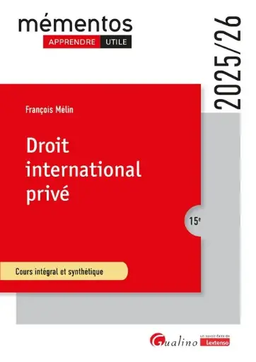 [9782297284059] Droit international privé -15ème Edition