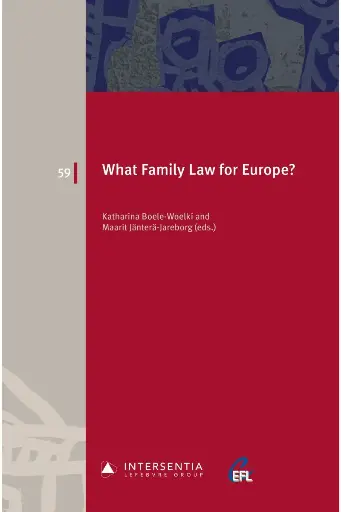 [9781839705489]  What Family Law for Europe? 