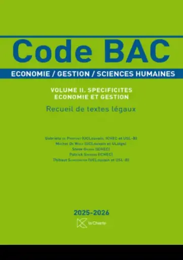 [9782874037023] Code BAC – vol. I. Généralités 2025-2026