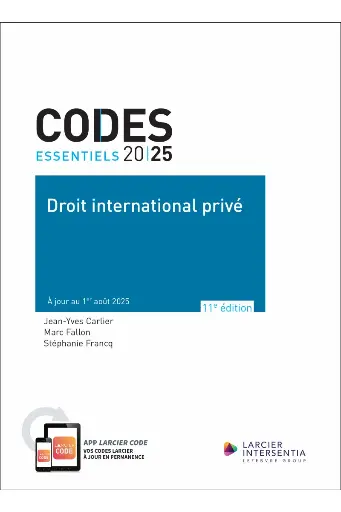[9782807949867] Code essentiel - Droit international privé 2025